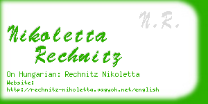 nikoletta rechnitz business card